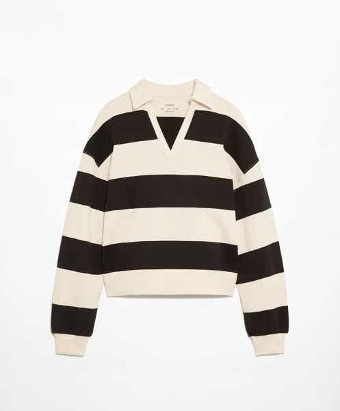 Рубашка поло Oysho Striped Shirt, черный