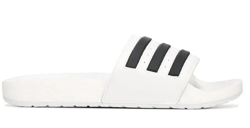 НОВЫЙ! Adidas Mens Adilette Boost Slides Sandals White Black Beach FY8155 s1