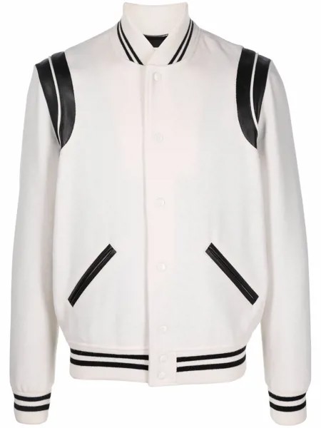 Saint Laurent бомбер Teddy на кнопках
