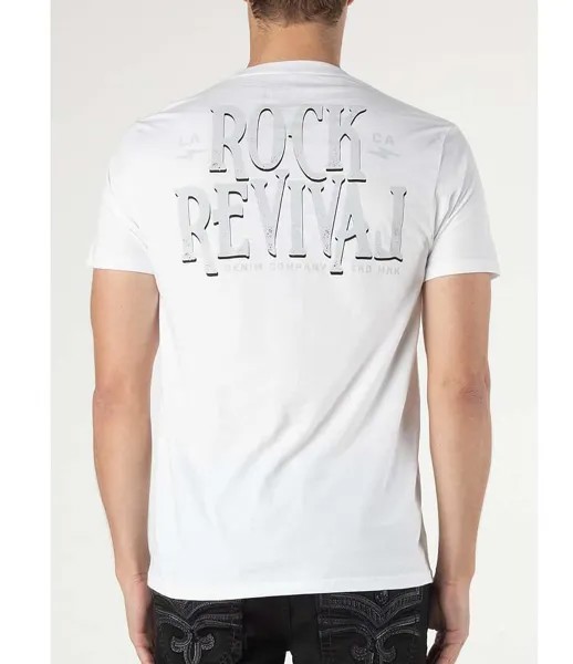 Футболка Rock Revival с короткими рукавами и графическим логотипом, белый