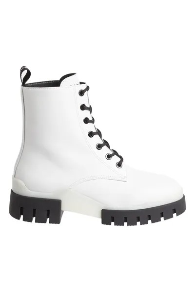 Кожаные ботинки на массивном каблуке Calvin Klein Jeans, белый