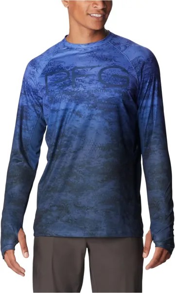 Футболка Columbia Super Terminal TackleVent Long Sleeve, цвет Violet Sea PFG Camo Gradient
