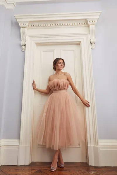 Платье миди из тюля с корсетом Lydia Millen Karen Millen, розовый