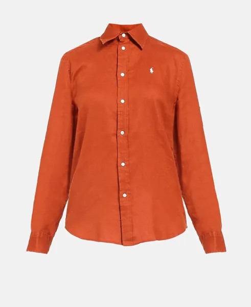 Льняная блузка Polo Ralph Lauren, терракота