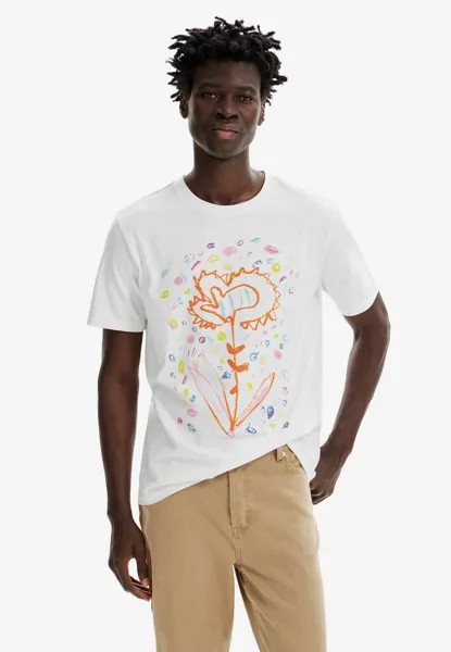 Футболка с принтом Desigual, белый