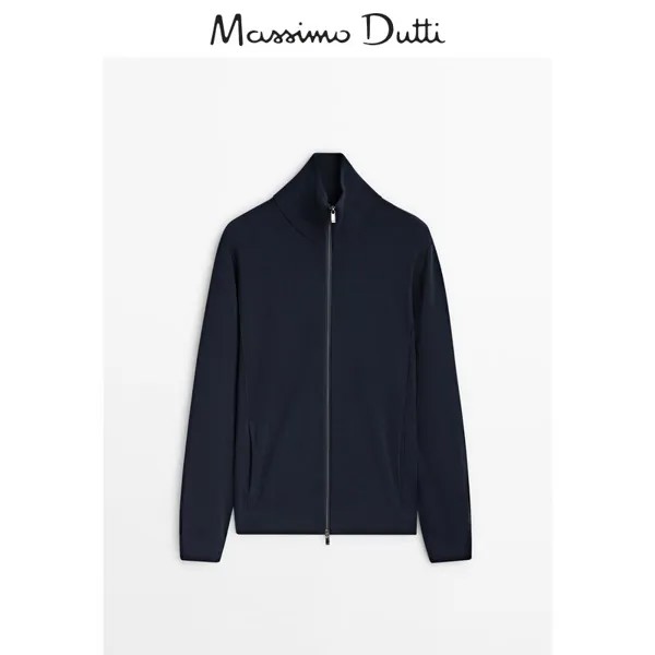 Кардиган мужской Special Massimo Dutti с высоким воротником, темно-синий
