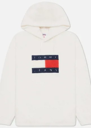 Мужская толстовка Tommy Jeans ABO Polar Fleece Hoodie, цвет белый, размер XL