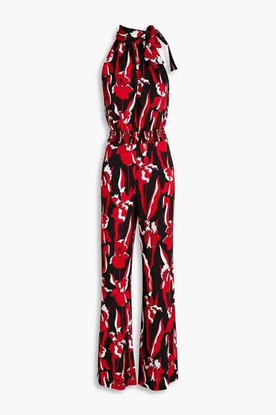 Комбинезон из джерси с бантом и цветочным принтом BOUTIQUE MOSCHINO, черный