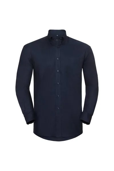 Легкая в уходе оксфордская рубашка с длинными рукавами Collection Russell, темно-синий