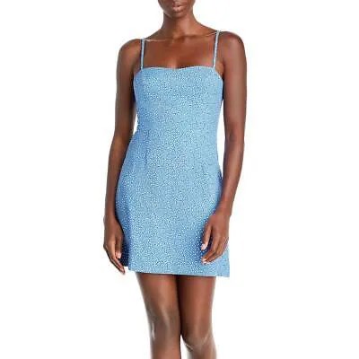 Женское короткое мини-платье French Connection Whisper Blue с завязкой на спине 6 BHFO 8455