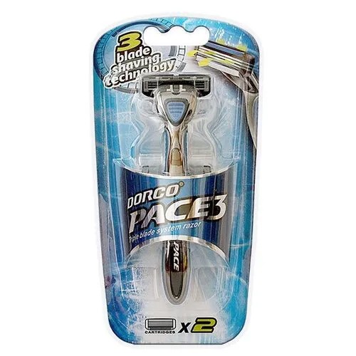 Бритвенный станок Dorco Pace 3, сменные кассеты 2 шт.