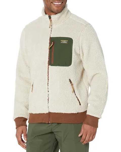 Куртка L.L.Bean Bean's Sherpa Fleece Regular, цвет Soapstone/Forest Shade
