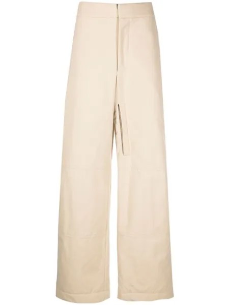 Jacquemus широкие брюки с завышенной талией, нейтральный цвет