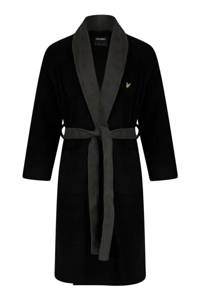 Черный халат из коллекции домашней одежды Lyle & Scott, черный