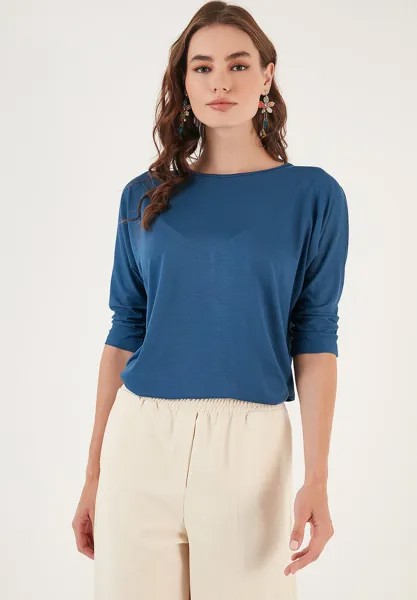 Топ с длинным рукавом Crew Neck LELA, индиго