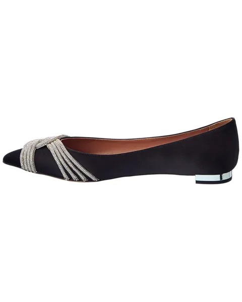 Атласные балетки Aquazzura Gatsby, черный
