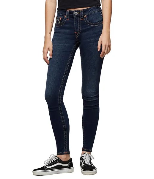 Джинсы скинни со средней посадкой True Religion Jennie Curvy, синий