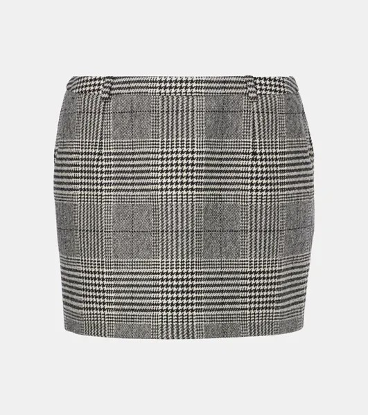 Мини-юбка из шерсти и кашемира в клетку «Принц Уэльский» Dolce&Gabbana, цвет quadri-check-tartan