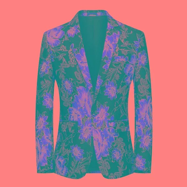 Новый высококачественный костюм пальто мужской тонкий повседневный деловой костюм куртка с цветочным принтом мужские блейзеры приталенный повседневный костюм куртка