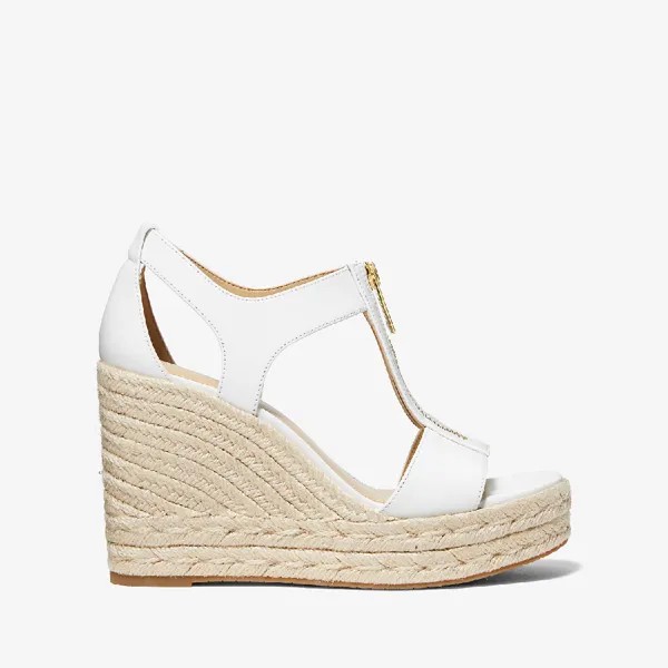 Босоножки Michael Michael Kors Berkley Leather Wedge, белый/светло-коричневый