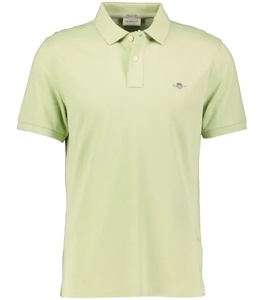 Рубашка-Поло из пике с щитком, стандартного кроя Gant, зеленый