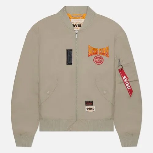 Бомбер Evisu, силуэт свободный, размер L, бежевый