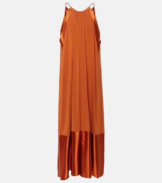Платье макси Samaria из джерси и атласа Max Mara, оранжевый