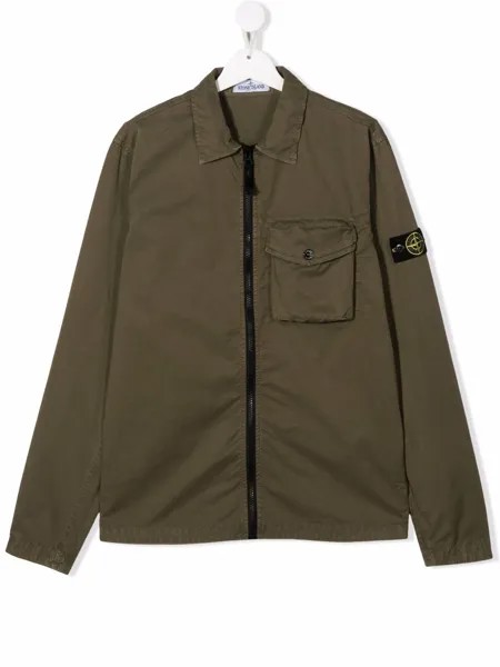 Stone Island Junior куртка с нашивкой-логотипом