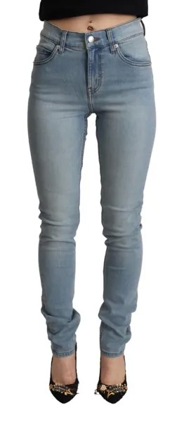 Джинсы CHEAP MONDAY Голубые джинсы из стираного хлопка со средней талией, облегающие джинсы s. 26 $120