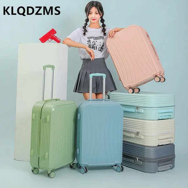 Японский высококачественный прочный и долговечный чемодан KLQDZMS, бесшумный универсальный чехол на колесиках, Женский чехол большого объема