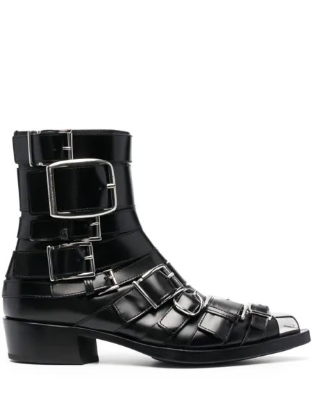 Alexander McQueen ботинки Punk с пряжками, черный