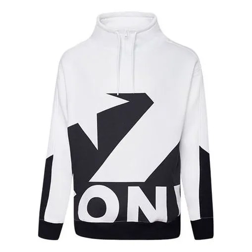 Толстовка Men's Converse Contrasting Colors Logo Stand Collar Sports Pullover White, белый