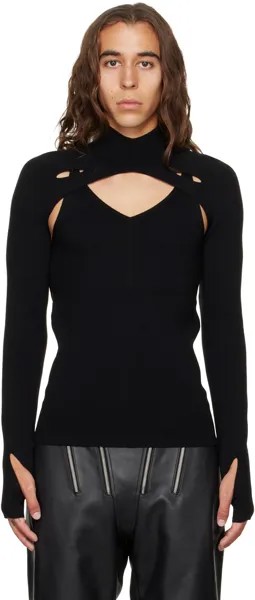 Черная водолазка Skivvy с двойным замком и разрезом Dion Lee