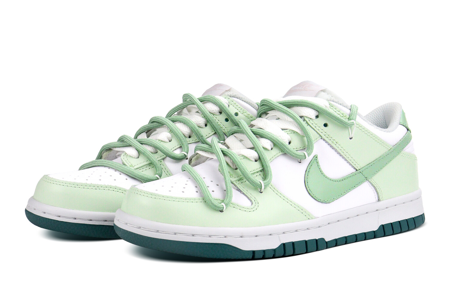 Кроссовки Nike Dunk Skateboarding Shoes Women's Low-top White, светло-зеленый