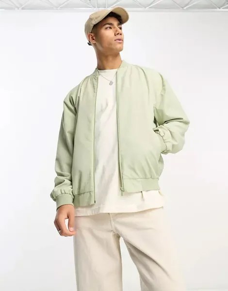 Зеленый бомбер оверсайз ASOS