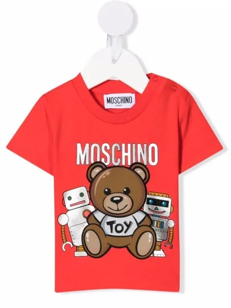 Moschino Kids футболка с логотипом Teddy Bear