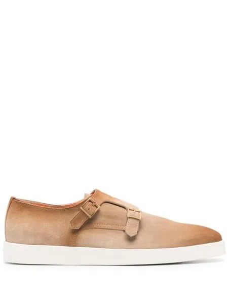Santoni туфли монки с пряжками, нейтральный цвет