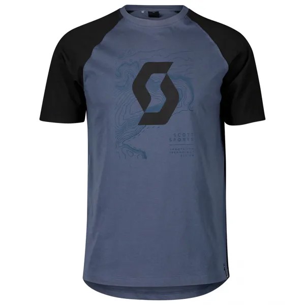 Футболка Scott Icon Raglan S/S, цвет Metal Blue/Black