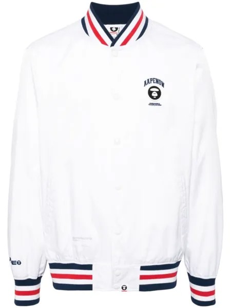 Бомбер с отделкой в полоску AAPE BY *A BATHING APE, белый