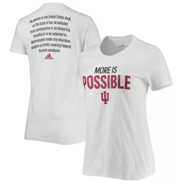 Женская футболка adidas White Indiana Hoosiers More Is Maybe adidas