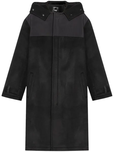 Y-3 плащ с капюшоном, черный