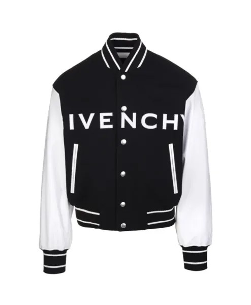 Бомбер из шерсти и кожи Givenchy, черный