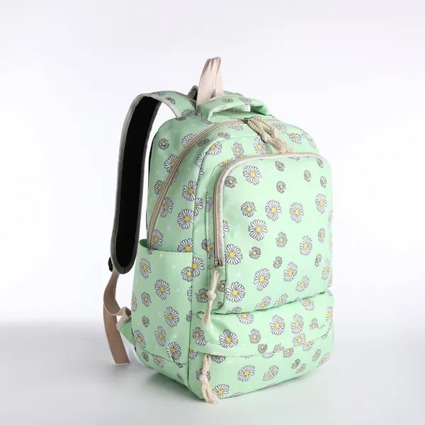 Рюкзак на молнии, сумка, косметичка, цвет зеленый