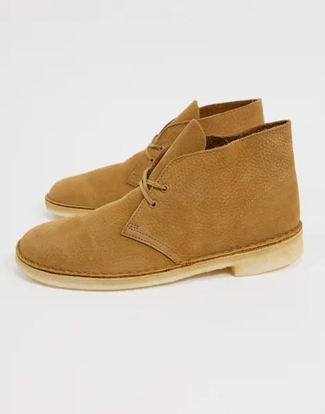 Бежевые замшевые дезерты Clarks Originals-Neutral