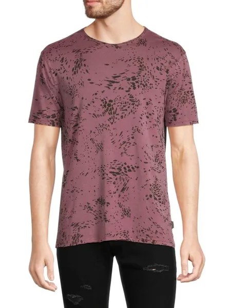 Футболка Hester с леопардовым принтом John Varvatos, цвет Oxblood