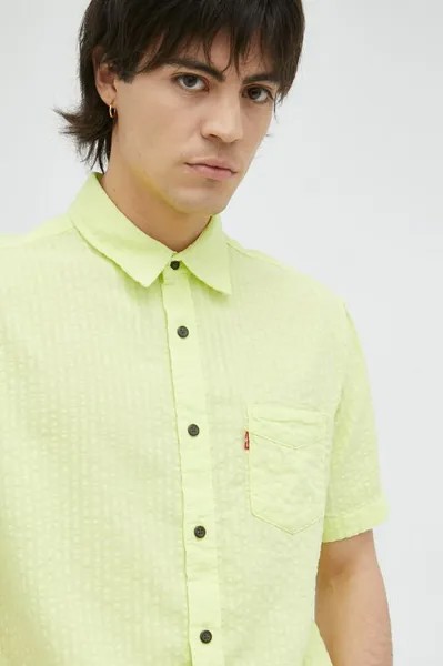 Хлопковая рубашка Levi's, зеленый