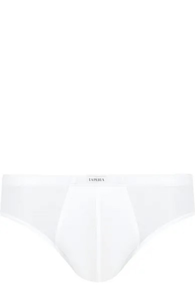 Мужские хлопковые трикотажные трусы белого цвета La Perla, белый