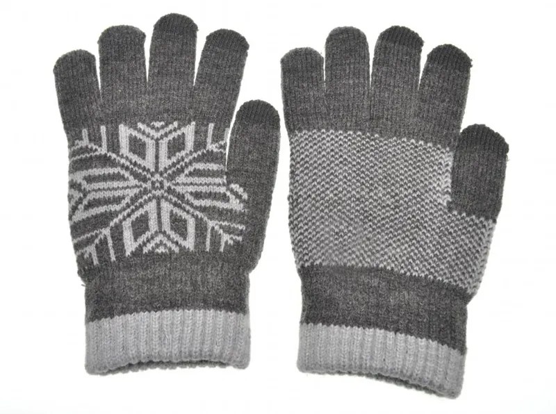 Перчатки женские Gsmin Touch Gloves Снежинка серый, р. 7