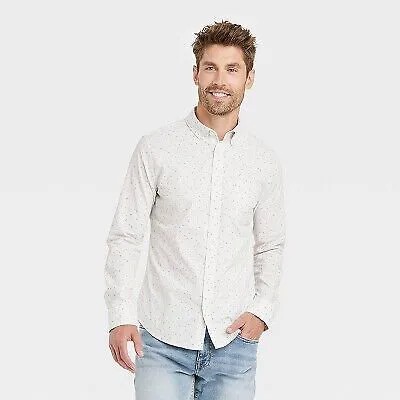 Мужская приталенная рубашка на пуговицах с длинными рукавами для любого ношения — Goodfellow - Co
