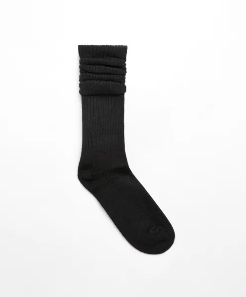 Длинные носки из 24% шерсти и 4% кашемира Oysho, черный